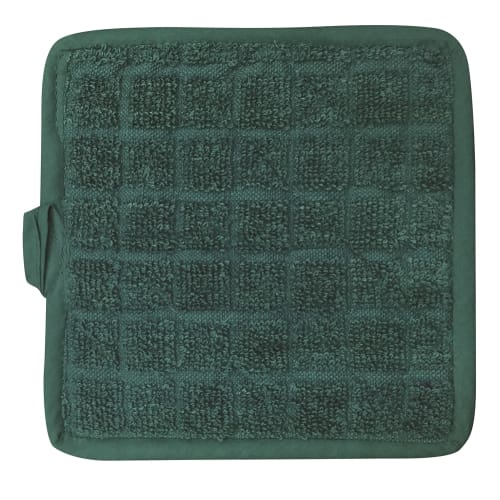 Terry Pot Holder, Ring Spun Cotton, 7.5x7.5, Solid Hunter Green